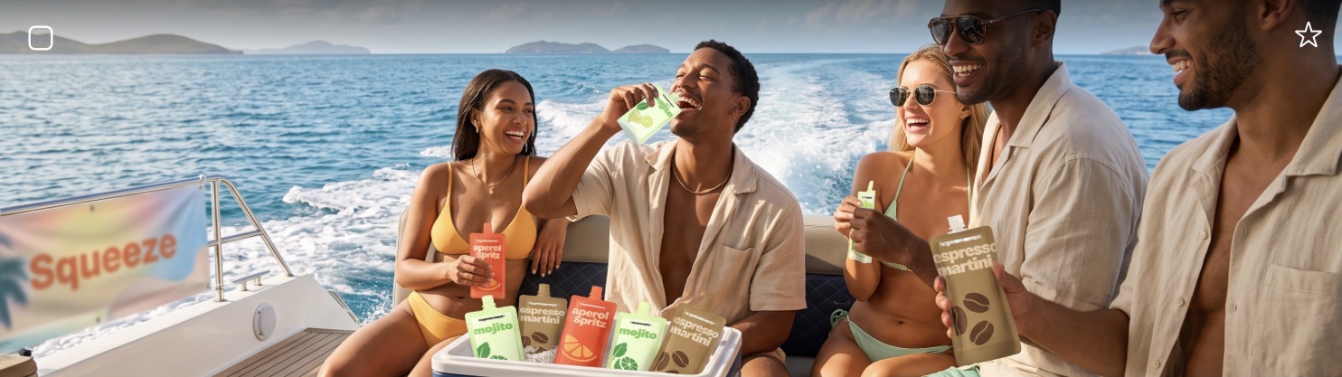 Lifestyle beach photo for Squeeze cocktails