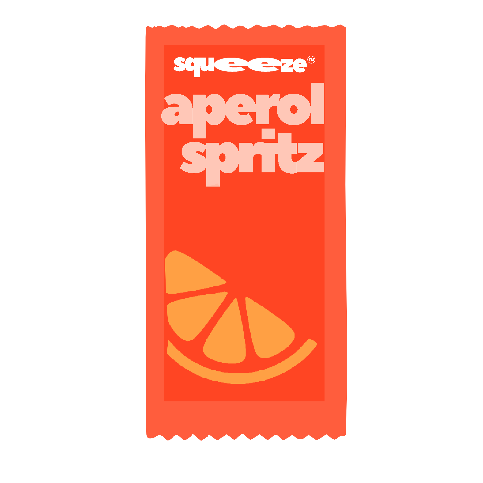 Aperol Spritz Shot Pouch product design