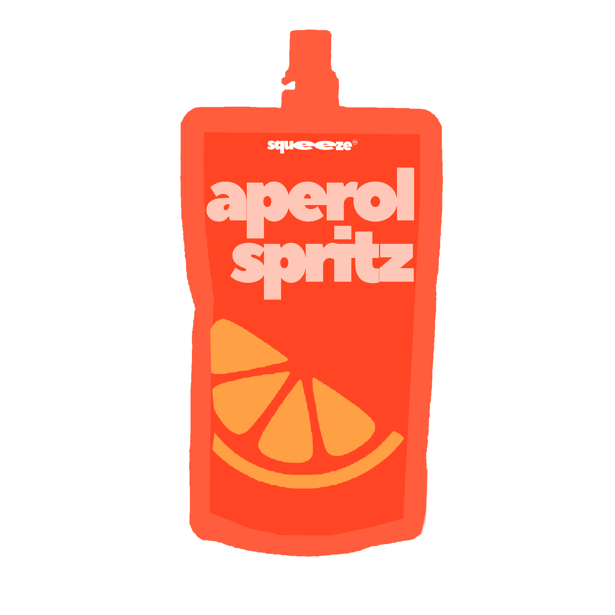 Aperol Spritz Squeeze Pouch product design